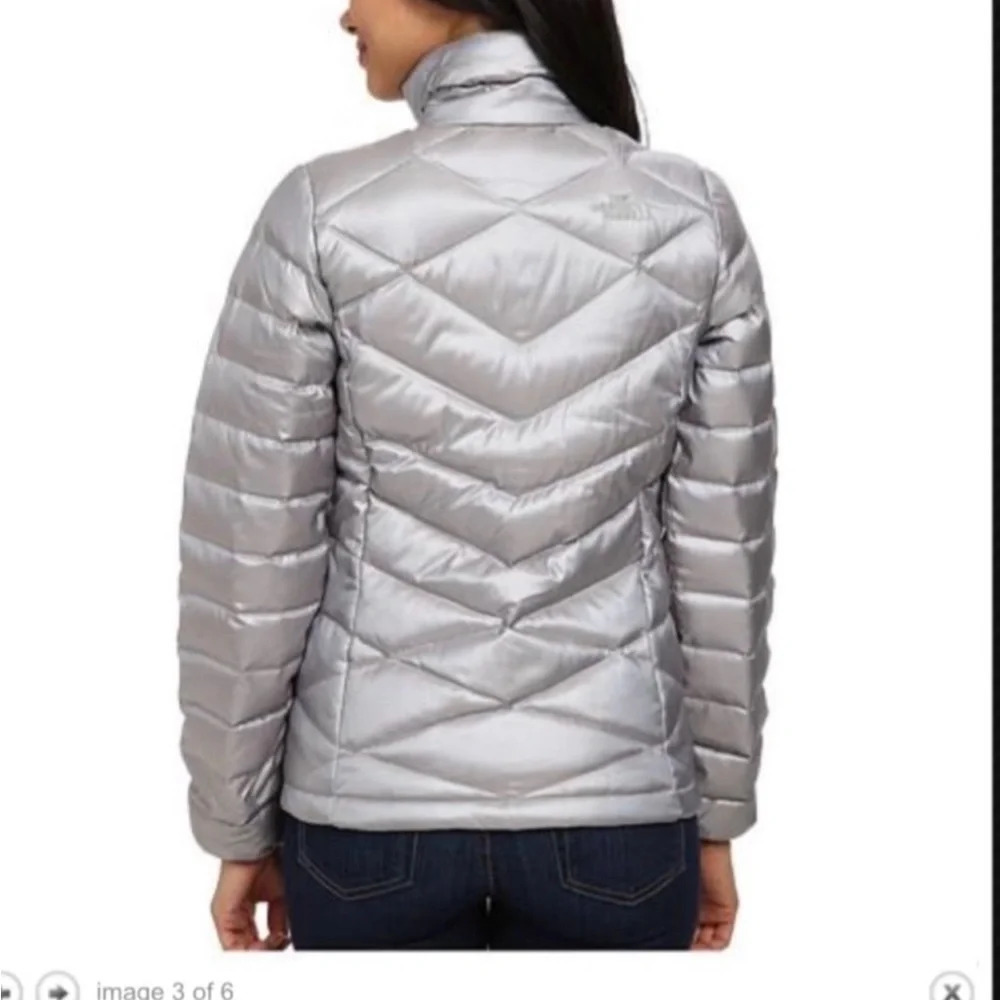 The North Face Down Coat, Silver, Size Small, EUC - Picture 2 of 10